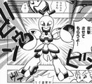 Rollstar attacking in the Medarot 1 manga